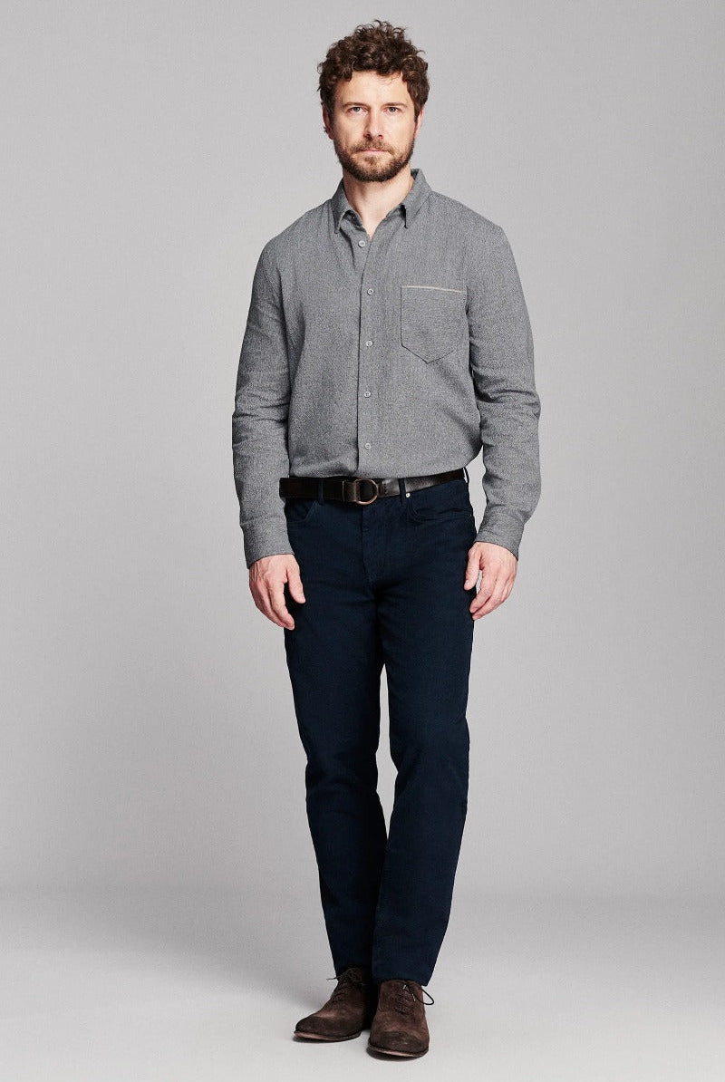 Billy Reid Twisted MSL 1-Pocket Shirt - Dark Chambray