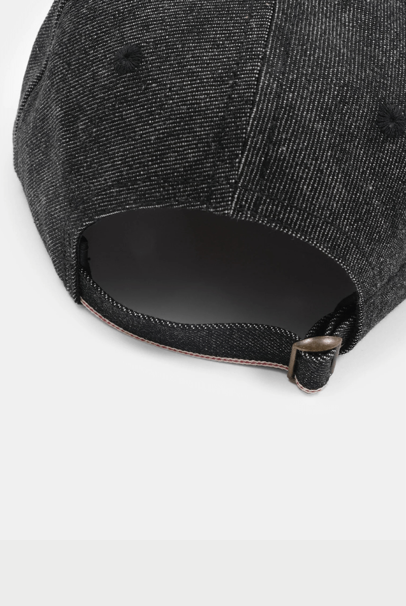 Hats - Dehen 1920 - Unstructured Baseball Hat - Black Selvedge Denim - Archery Close