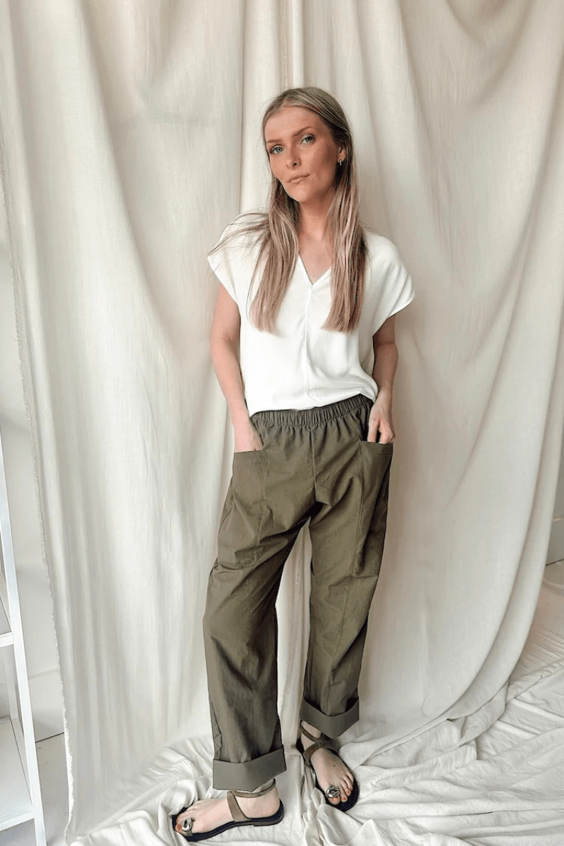 Pant - Natalie Busby - Utility Slouch Pant - Archery Close