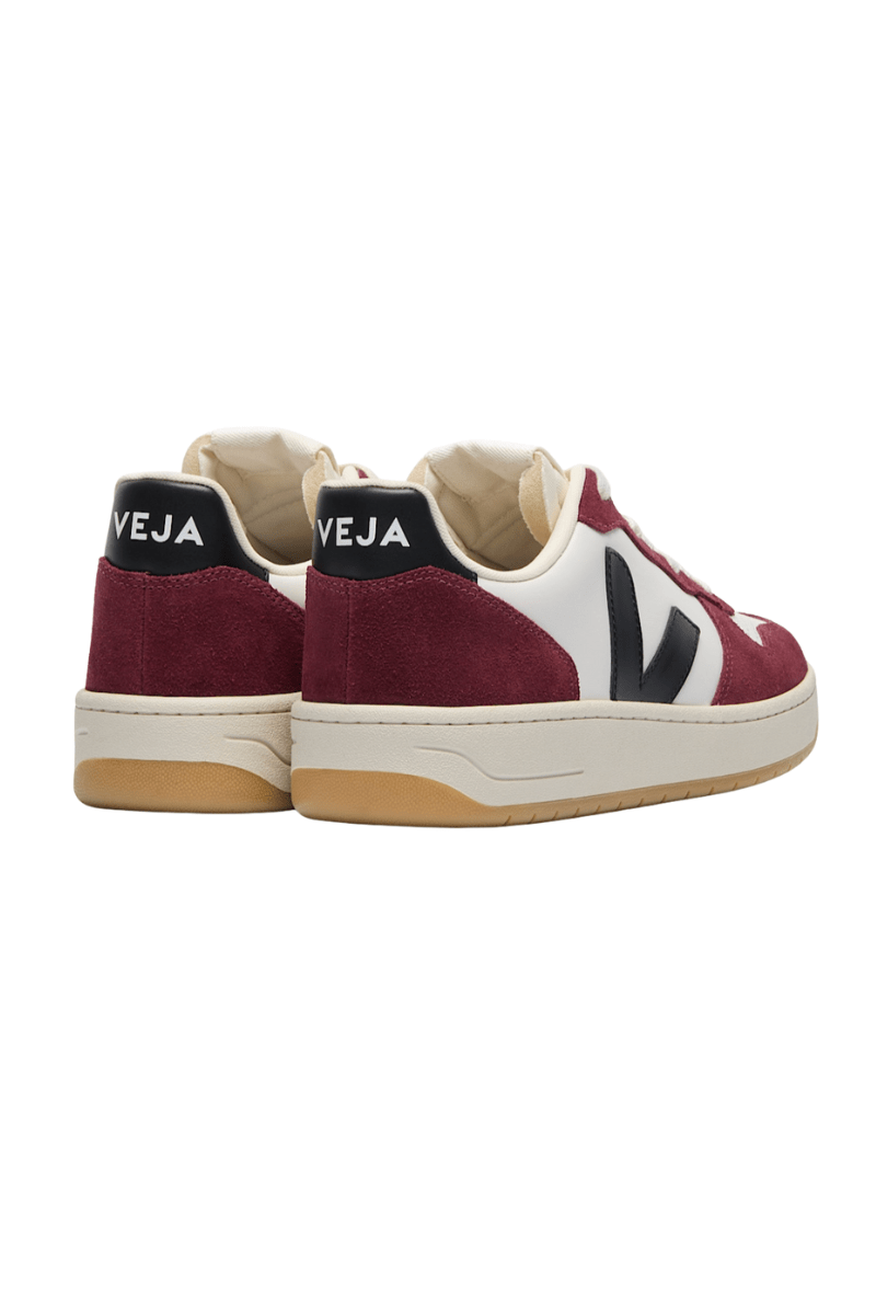 Sneakers - Veja - V - 10 Leather White Black Amarante - Archery Close