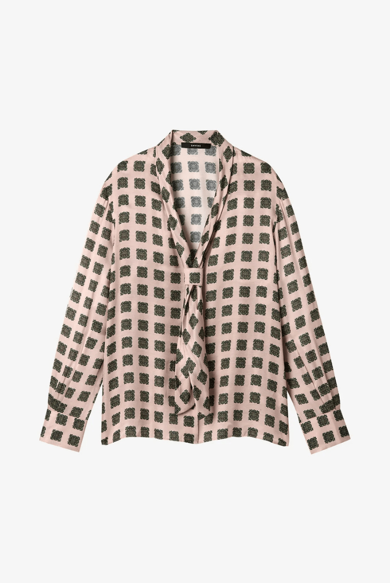 Shirts & Tops - Smythe - V-Necktie Blouse - Archery Close