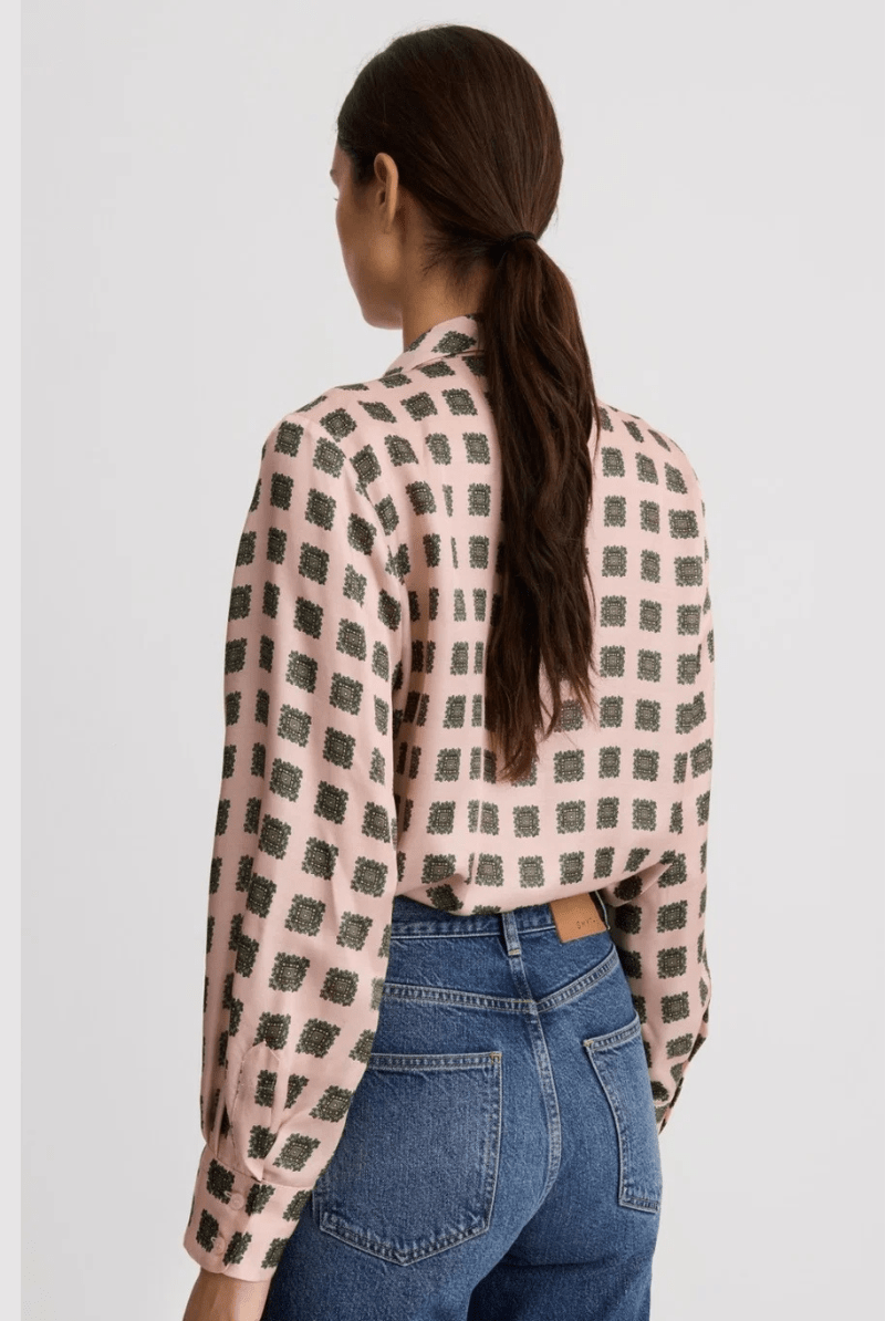 Shirts & Tops - Smythe - V-Necktie Blouse - Archery Close