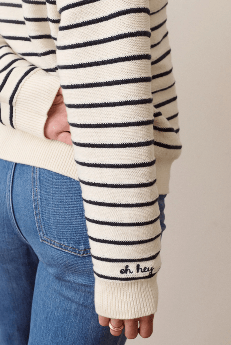 Sweater - Marine Layer - Valerie Polo Sweater - Archery Close