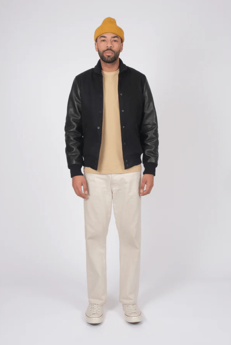 Outerwear - Dehen 1920 - Varsity Jacket - Black - Archery Close