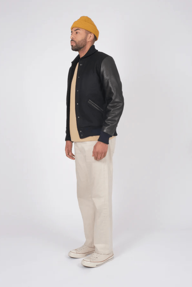 Outerwear - Dehen 1920 - Varsity Jacket - Black - Archery Close