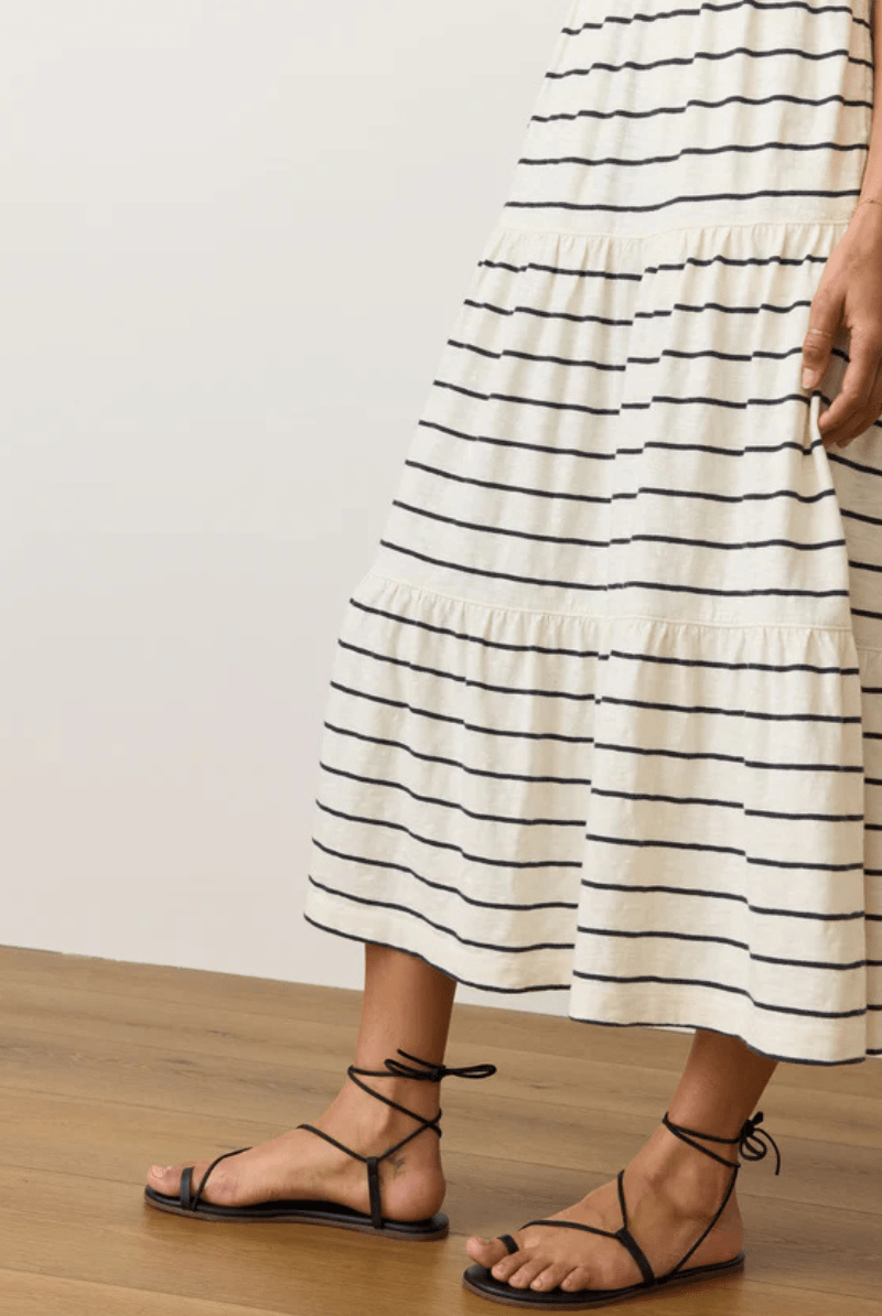 Dresses - Marine Layer - Vintage Slub Midi Dress in Antique White - Archery Close