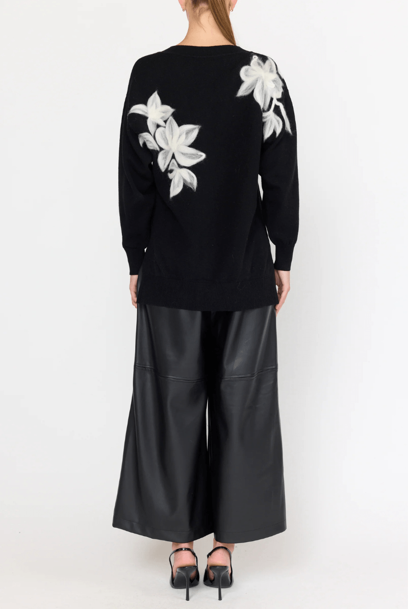 Sweater - Christy Lynn - Vivienne Sweater in Moonshadow Noir - Archery Close