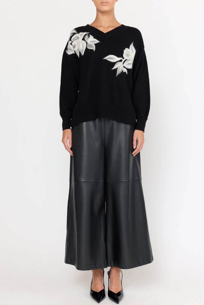 Sweater - Christy Lynn - Vivienne Sweater in Moonshadow Noir - Archery Close