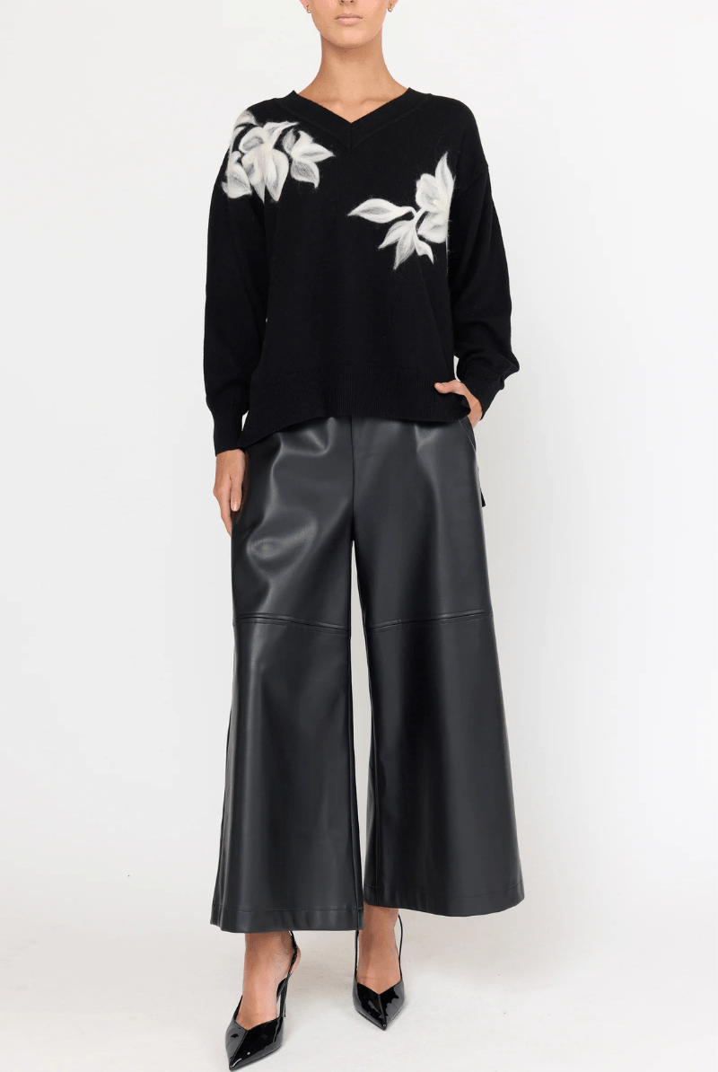 Sweater - Christy Lynn - Vivienne Sweater in Moonshadow Noir - Archery Close