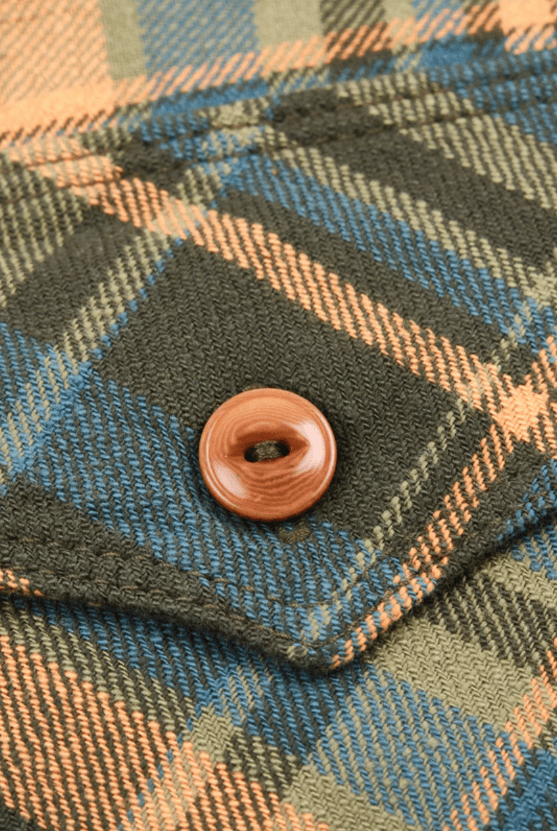 Shirts & Tops - Freenote Cloth - Wells Evergreen Plaid Shirt - Archery Close