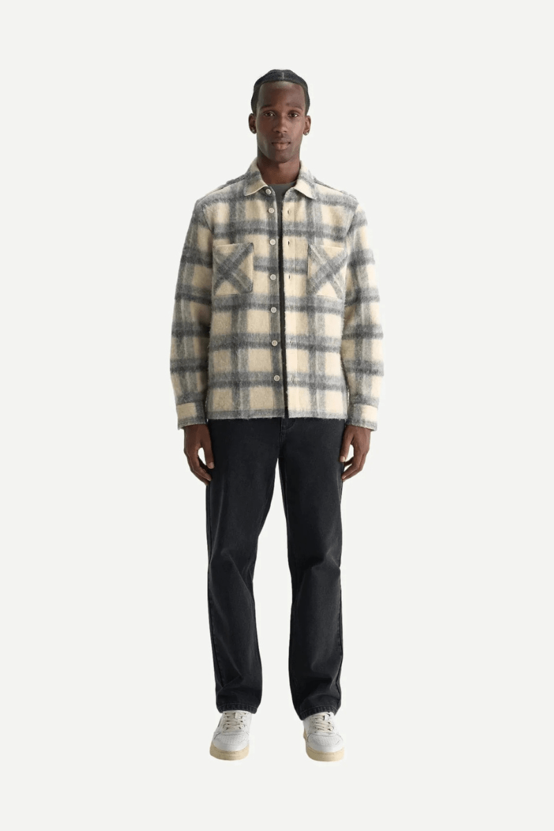 Shirts & Tops - Wax London - Whiting Overshirt in Ash Wool Blend - Archery Close