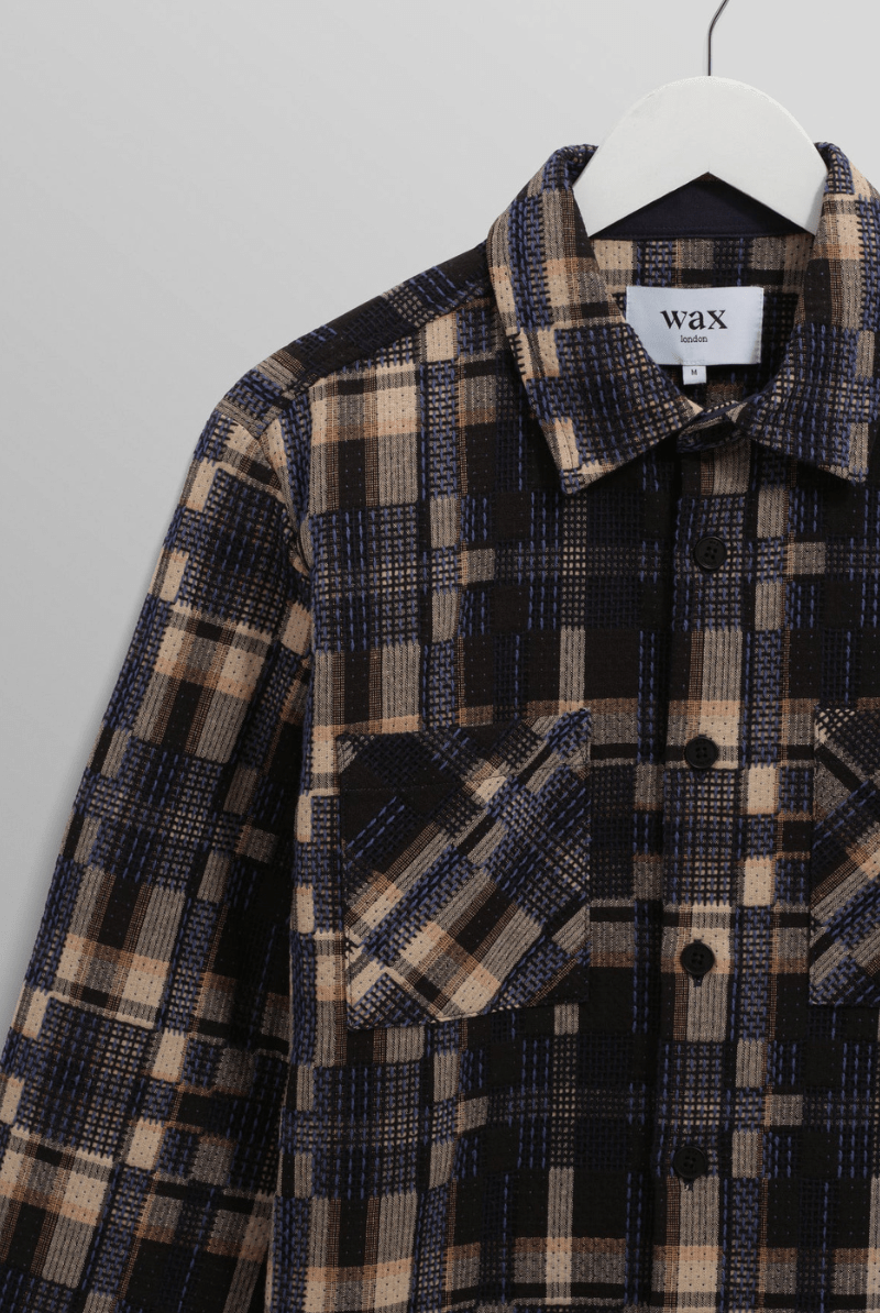 Shirts & Tops - Wax London - Whiting Overshirt in Glitch Check - Archery Close