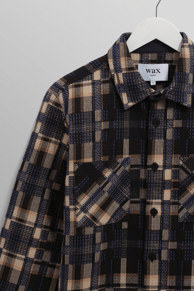 Shirts & Tops - Wax London - Whiting Overshirt in Glitch Check - Archery Close