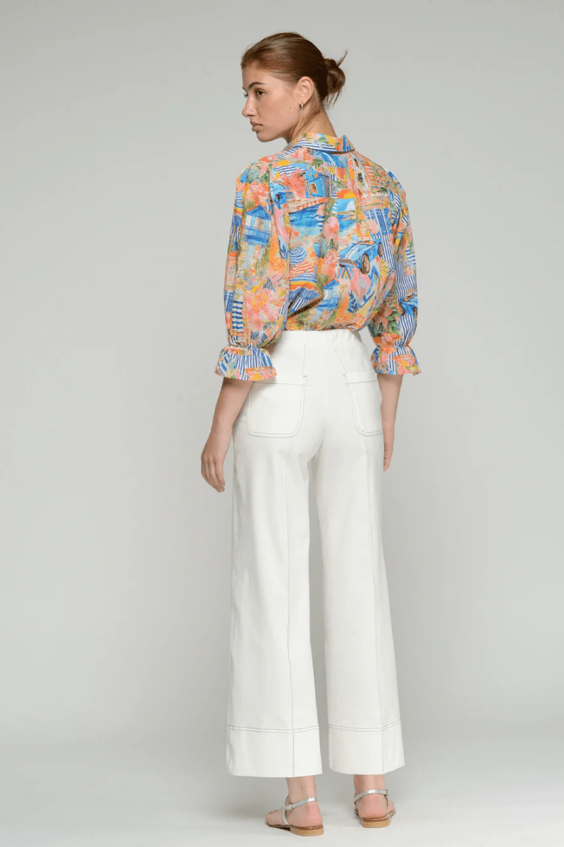 Pants - Vilagallo - Wide - Legged White Trousers - Archery Close