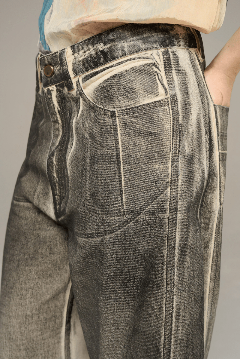 Jeans - Cotelac - Wide Printed Jeans - Archery Close
