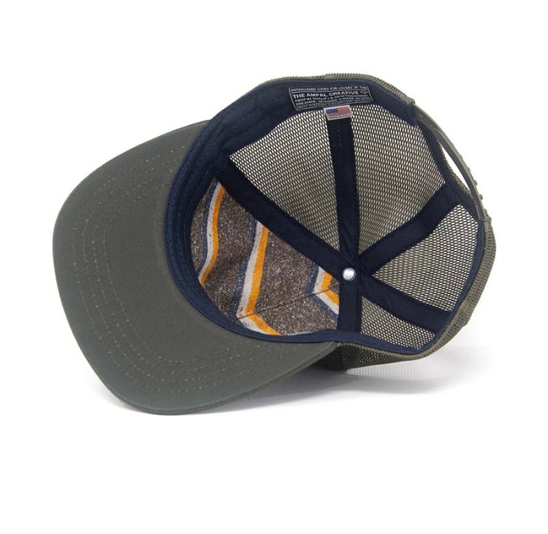 Gray cap with mesh back on a white background