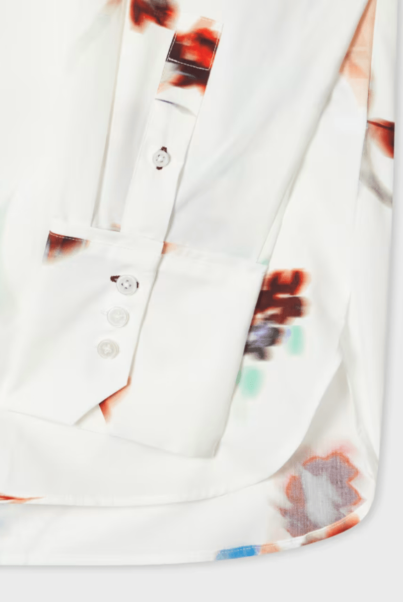Shirts & Tops - Paul Smith - Women' White 'Hazy Floral' Cotton Shirt - Archery Close