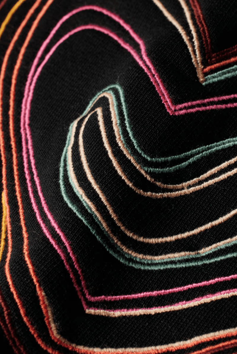 Sweatshirts - Paul Smith - Women's Black Organic Cotton 'Swirl Heart' Embroidered Sweatshirt - Archery Close