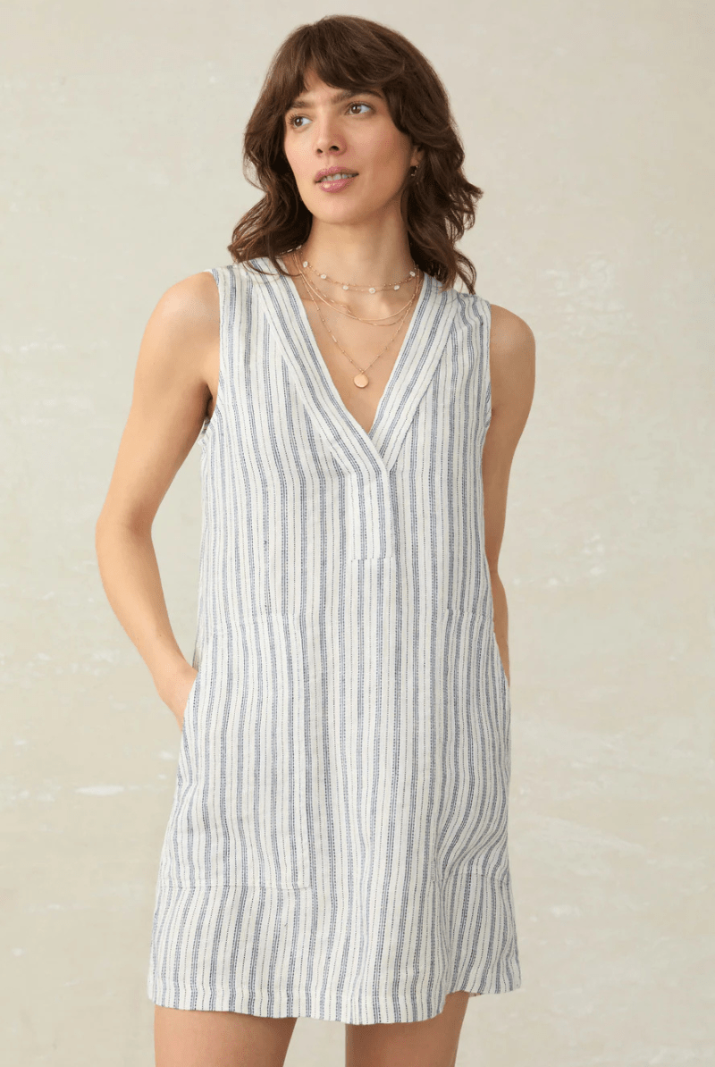 Azure Dress in Oceanside Stripe - Faherty Brand - Archery Close