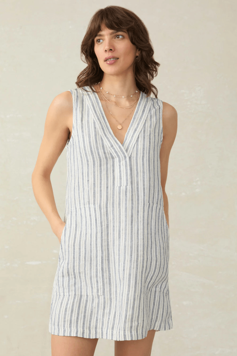 Azure Dress in Oceanside Stripe - Faherty Brand - Archery Close