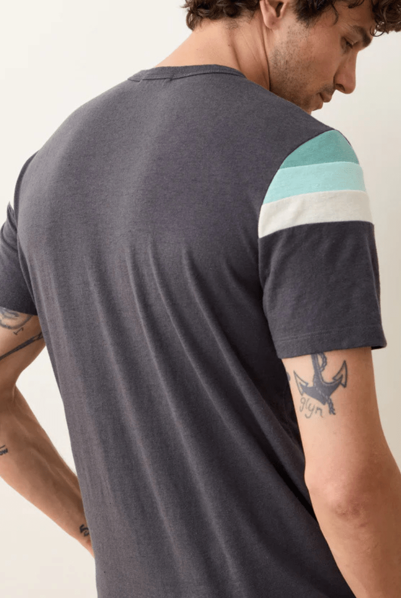 Banks Tee in Asphalt - Marine Layer - Archery Close