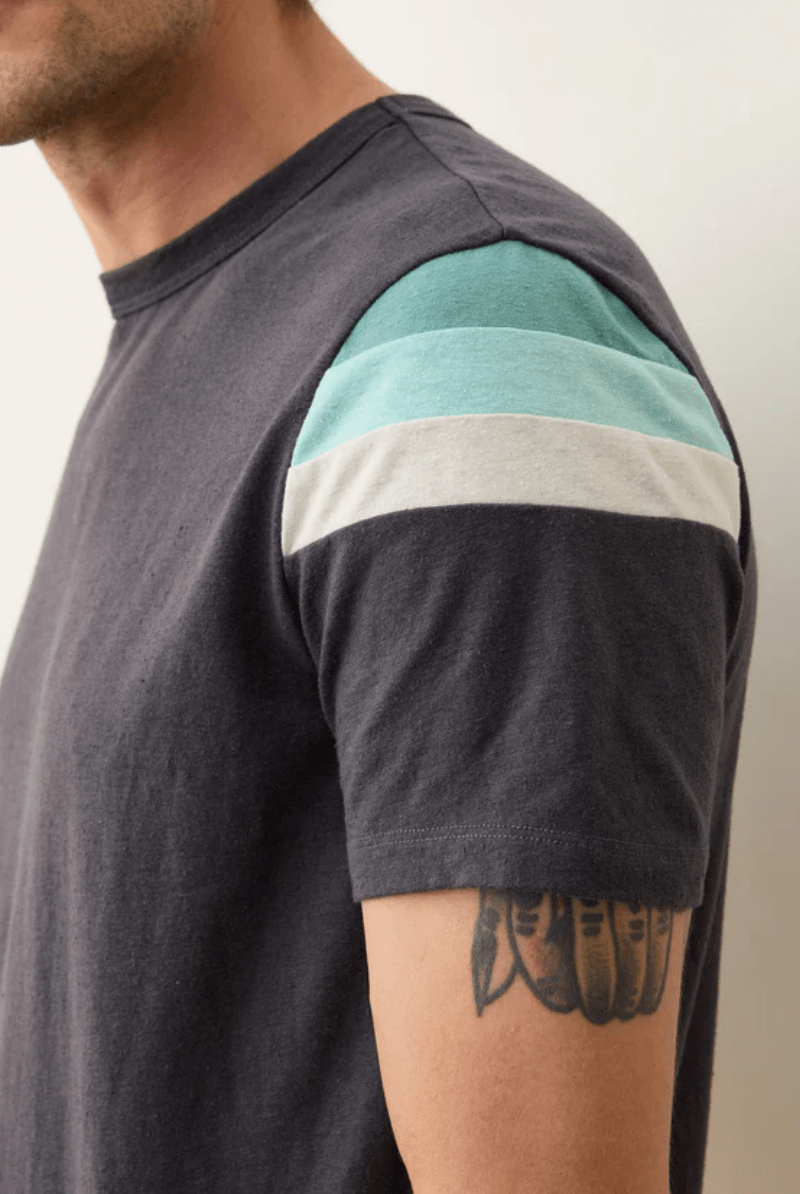 Banks Tee in Asphalt - Marine Layer - Archery Close