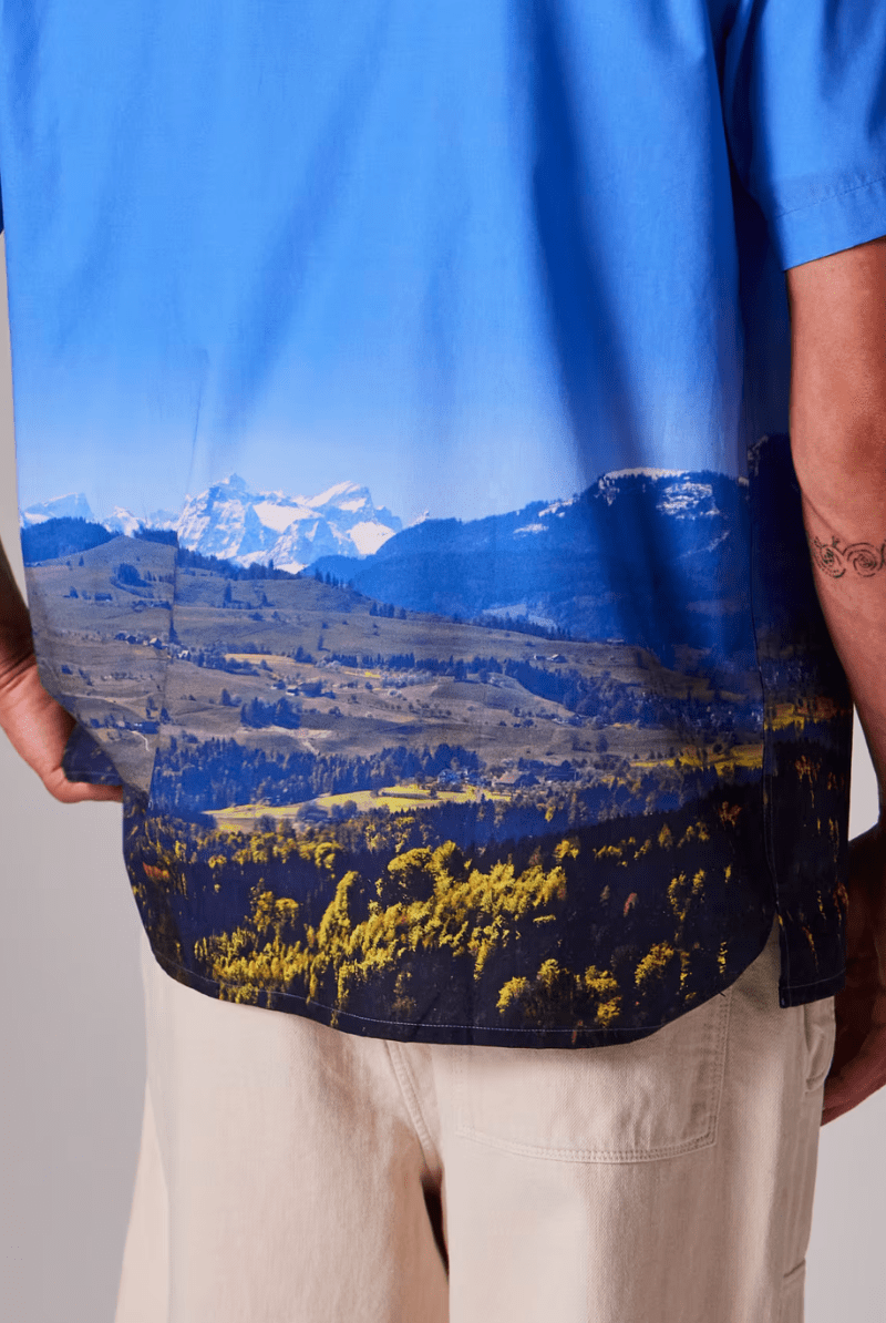 Blue Swiss Alps Print Short - Sleeve Shirt - Paul Smith - Archery Close