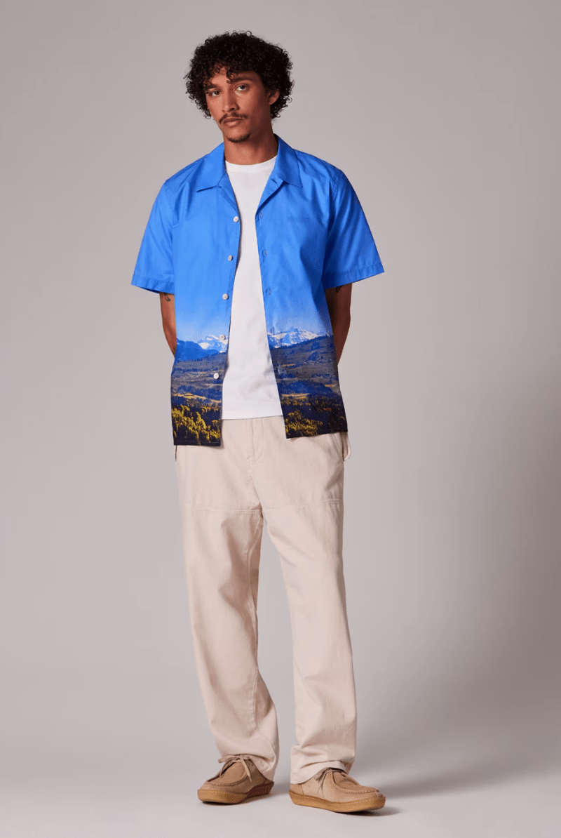 Blue Swiss Alps Print Short - Sleeve Shirt - Paul Smith - Archery Close