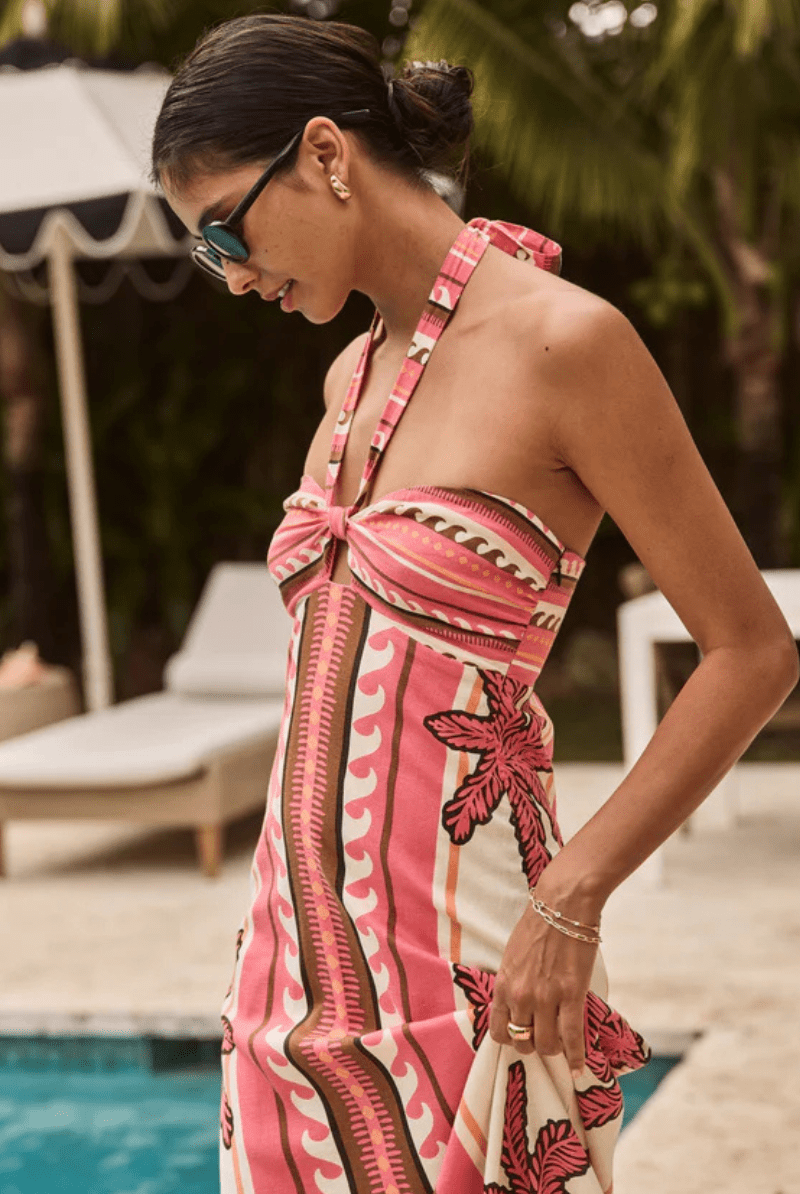 Canyon Halter Dress - Marine Layer - Archery Close