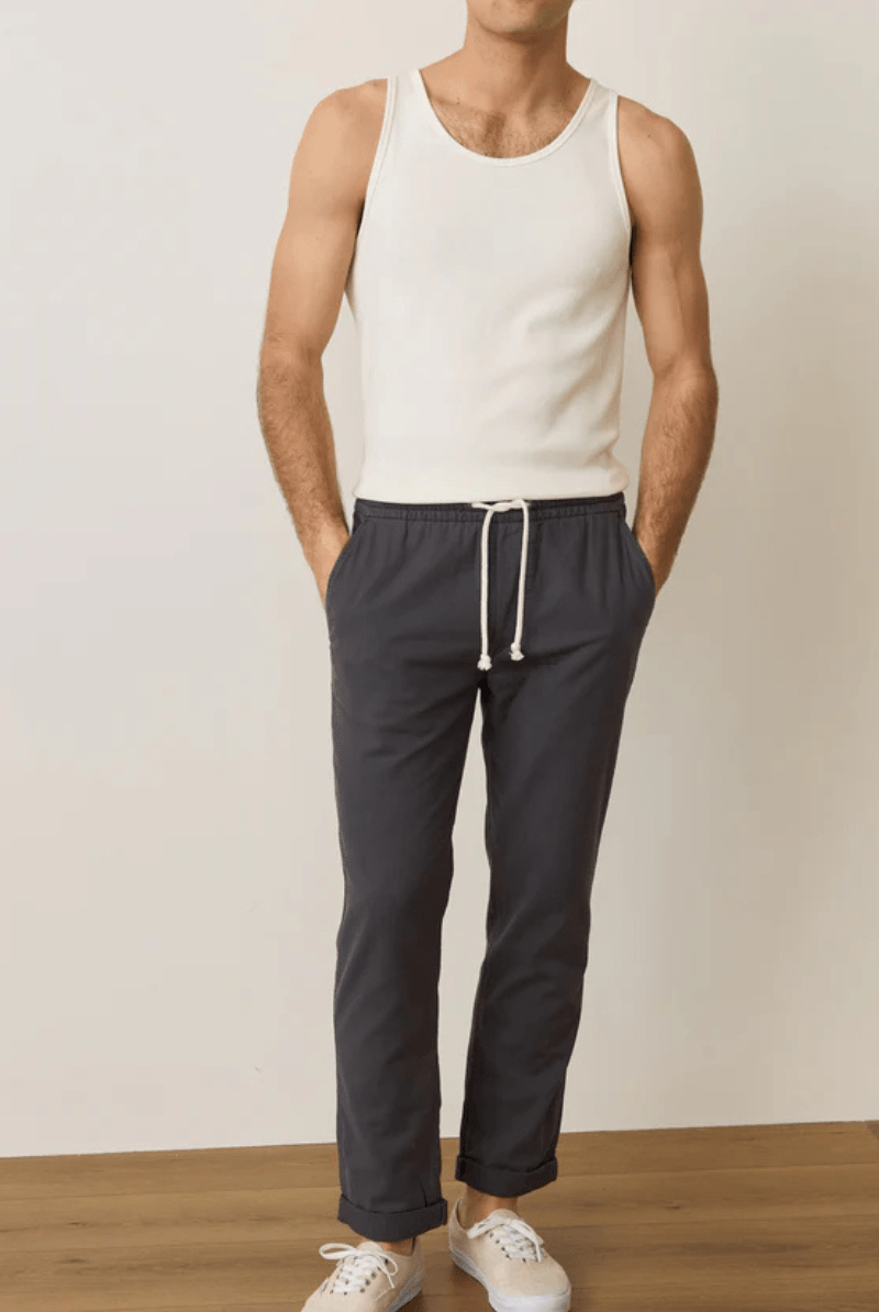 Carter Rib Tank in White - Marine Layer - Archery Close