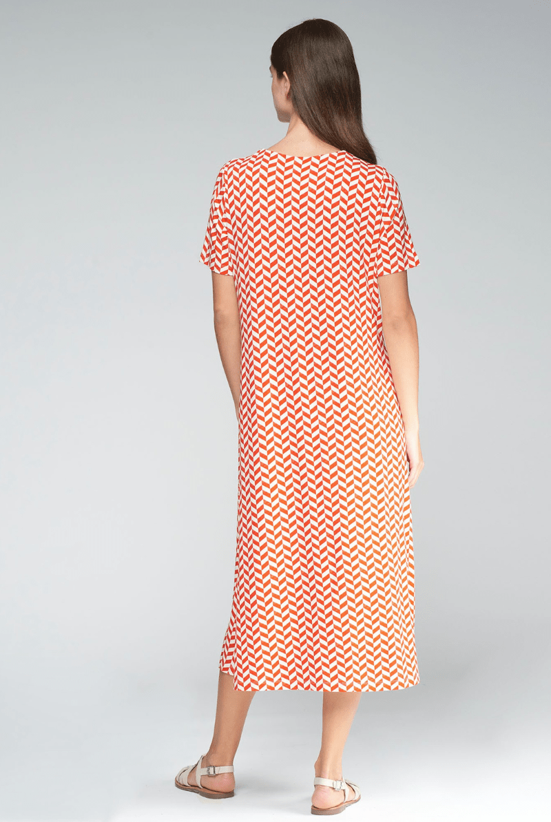 Clara Dress in Red Geometric - Vilagallo - Archery Close