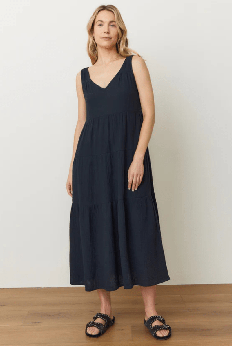 Corinne Maxi Dress in Black - Marine Layer - Archery Close