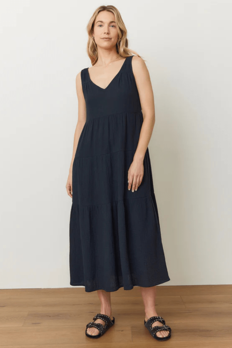 Corinne Maxi Dress in Black - Marine Layer - Archery Close