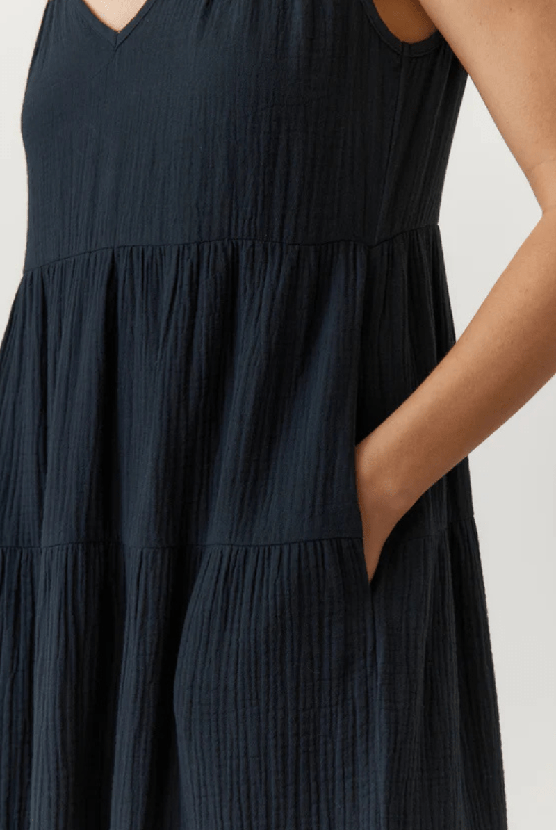 Corinne Maxi Dress in Black - Marine Layer - Archery Close