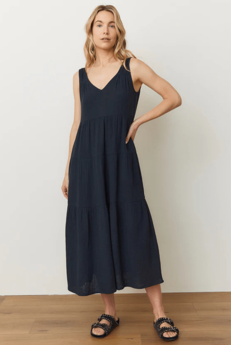 Corinne Maxi Dress in Black - Marine Layer - Archery Close