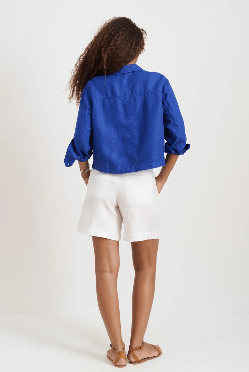 Cropped Work Jacket in Linen - Alex Mill - Archery Close