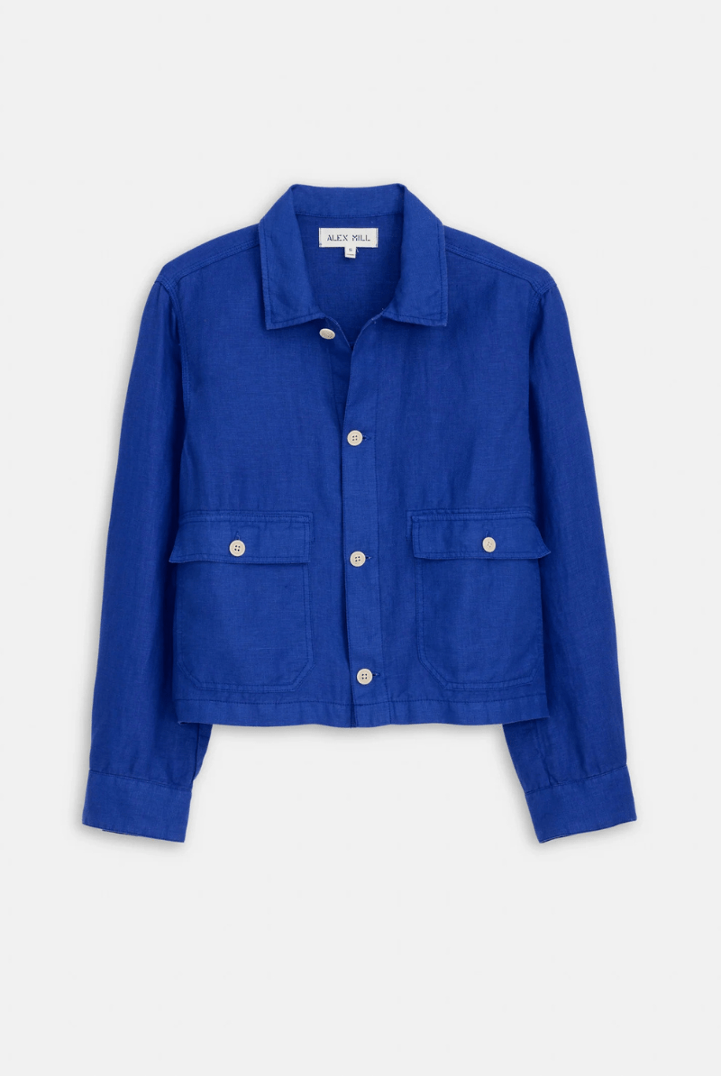Cropped Work Jacket in Linen - Alex Mill - Archery Close