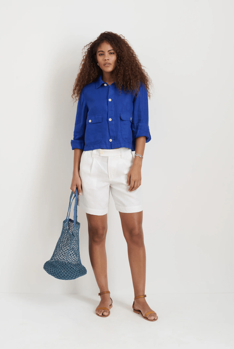 Cropped Work Jacket in Linen - Alex Mill - Archery Close