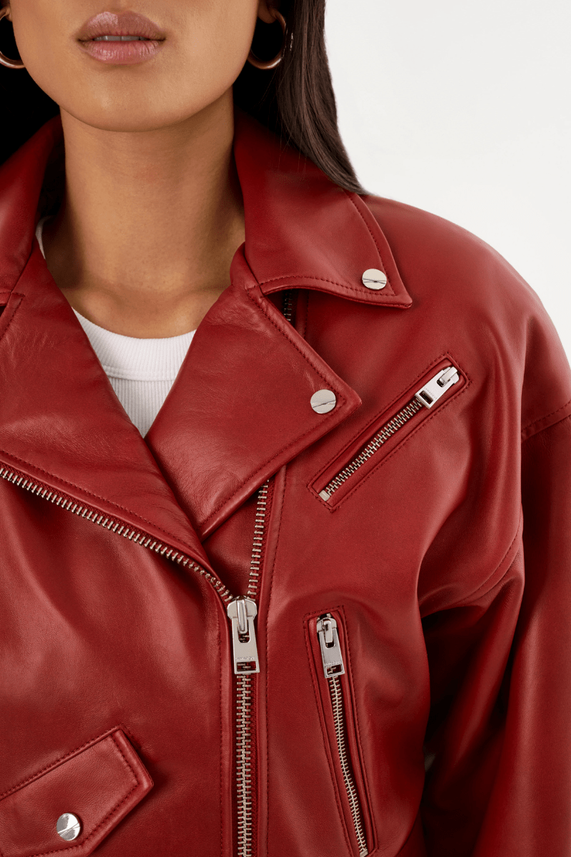 Dylan Jacket in Ruby Red - Lamarque - Archery Close