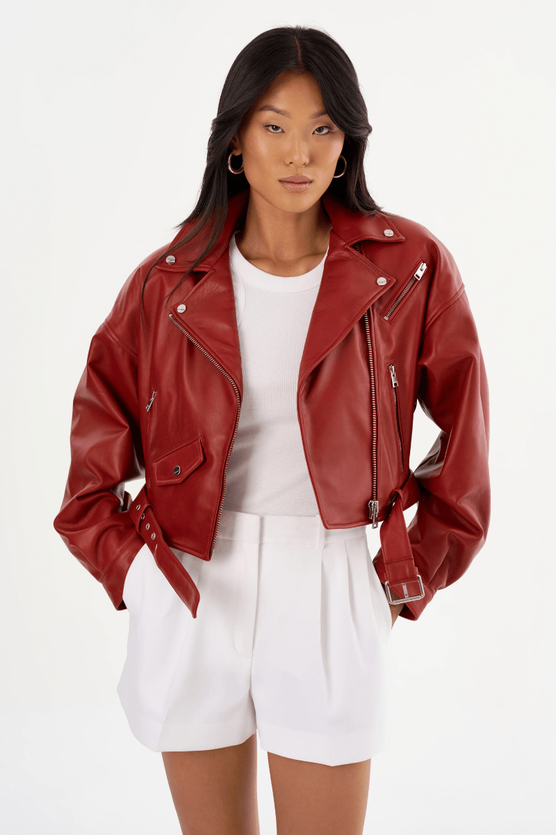 Dylan Jacket in Ruby Red - Lamarque - Archery Close