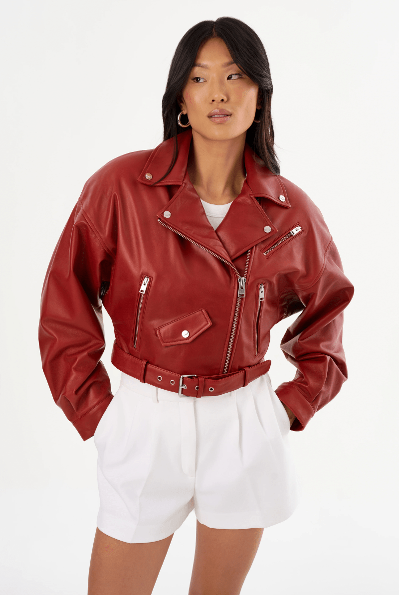 Dylan Jacket in Ruby Red - Lamarque - Archery Close