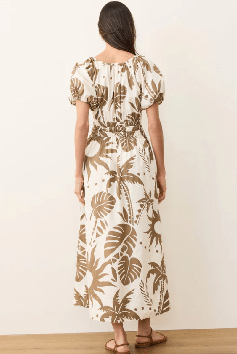Emery Poplin Midi Dress in Dusk Desert - Marine Layer - Archery Close