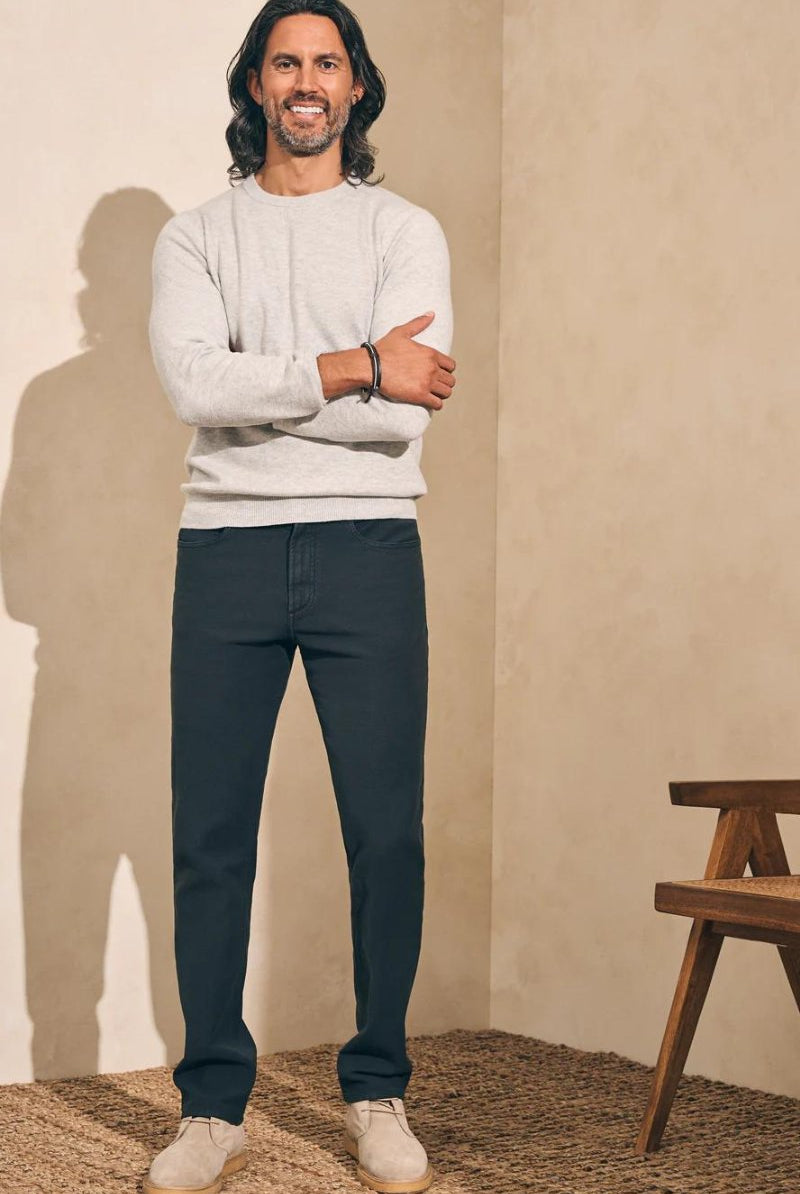 Faherty Brand Stretch Terry 5 Pocket - Onyx Black - Archery Close Men's