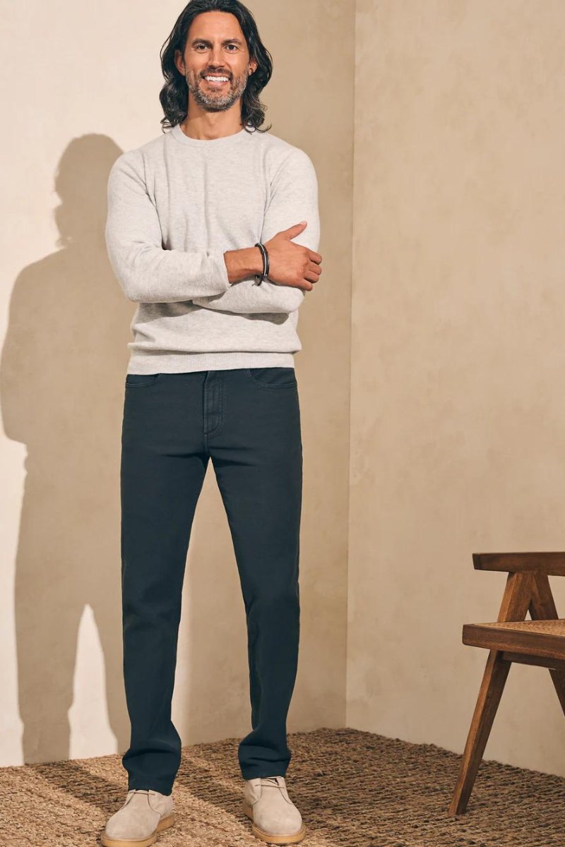 Faherty Brand Stretch Terry 5 Pocket - Onyx Black - Archery Close Men's