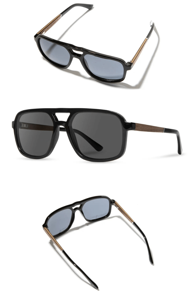 Glacier - Black Sunglasses - Shwood Eyewear - Archery Close