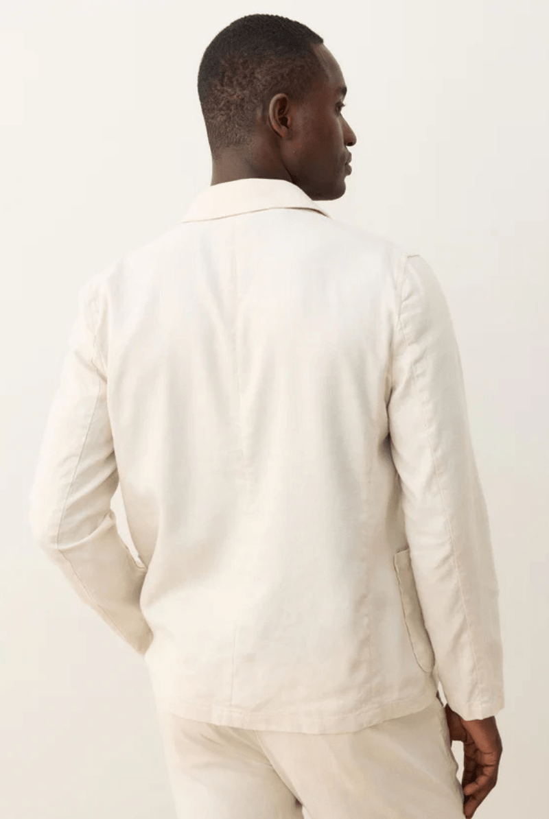 Hemp Blazer in Natural - Marine Layer - Archery Close