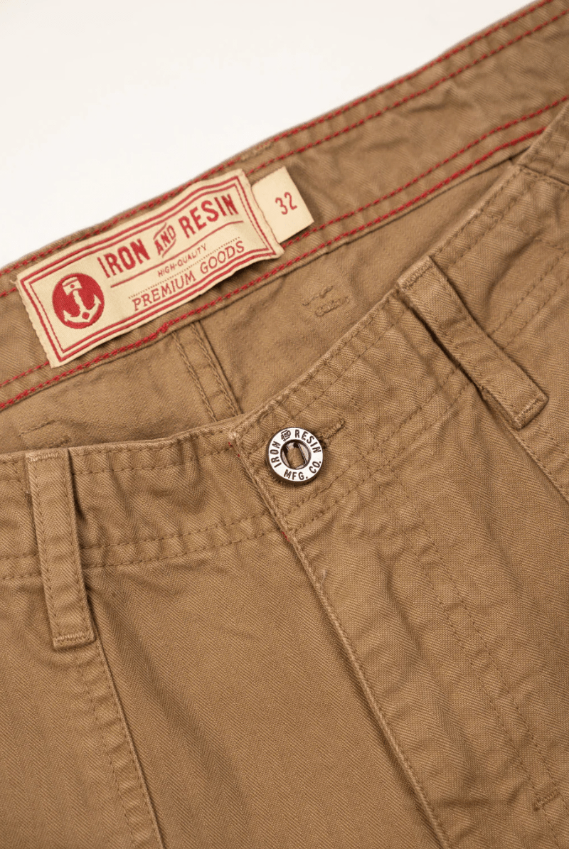 Herringbone Brigade Pant in Khaki - Iron and Resin - Archery Close