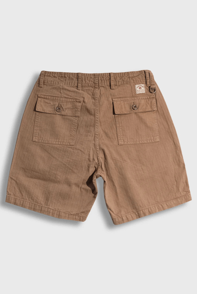 Herringbone Brigade Short in Khaki - Iron and Resin - Archery Close