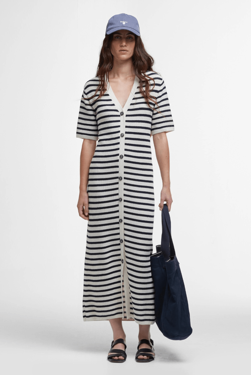 Isla Striped Knitted Midi Dress - Barbour - Archery Close