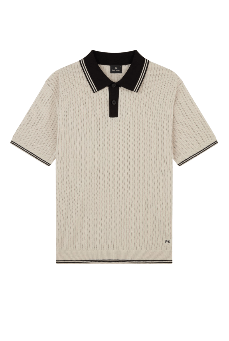 Knitted Polo in Off White - Paul Smith - Archery Close